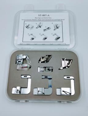 Набор лапок к швейным машинам (улитки, окантователь, адаптеры) ST-007-A.